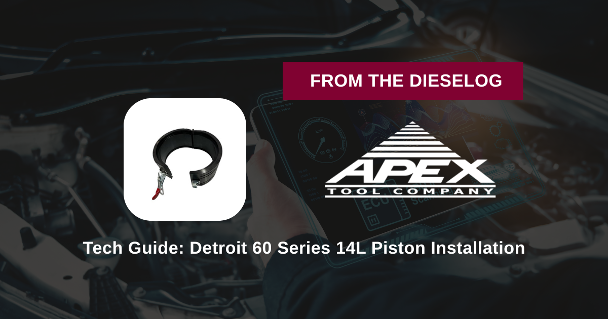 Step-by-step close up layout of a heavy truck tapered piston compressor sitting centered inside an engine tool workshop